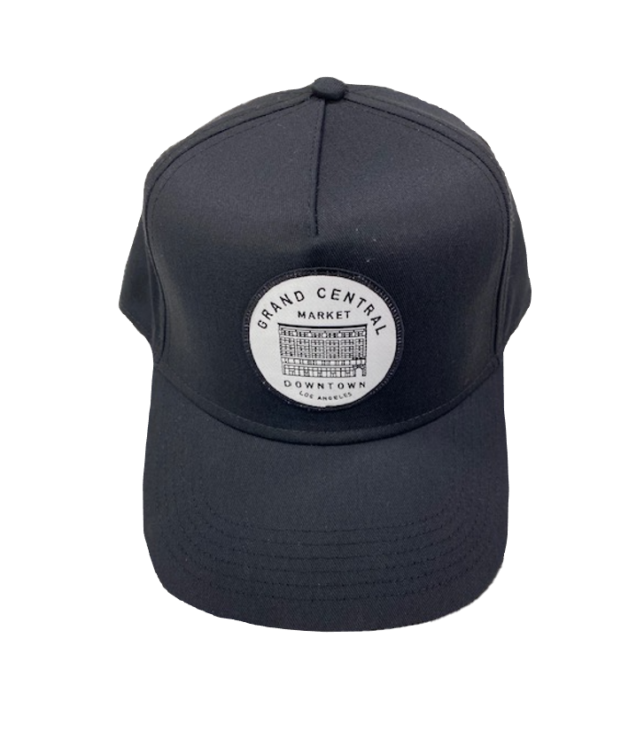 GCM Polo Cap with Embroidered Patch - Black – Grand Central Market Los ...